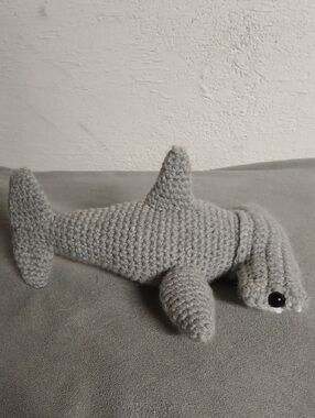 Plush Gray Hammerhead Shark Crochet Toy